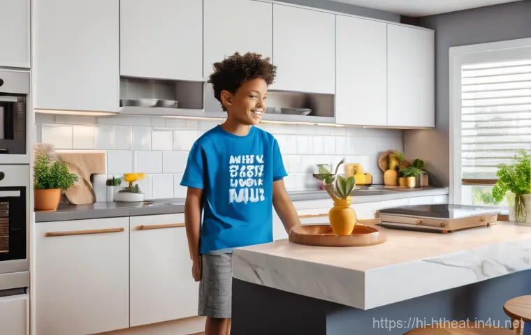 멀티룸 오디오 시스템 - "A serene and modern open-plan living space during a bright morning. A woman in her early 30s, dress...