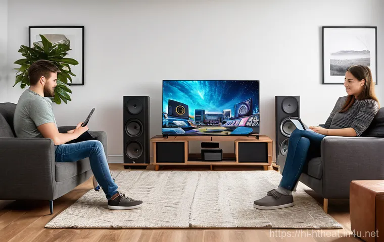 홈시어터 배선 정리 팁 - Image Prompt 1: The Visionary Home Theater Planner**