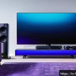 Home 21 Xbox 시리즈 X 돌비 애트모스 - A high-tech gaming setup featuring an Xbox Series X console connected to an Atmos-supported soundbar...
